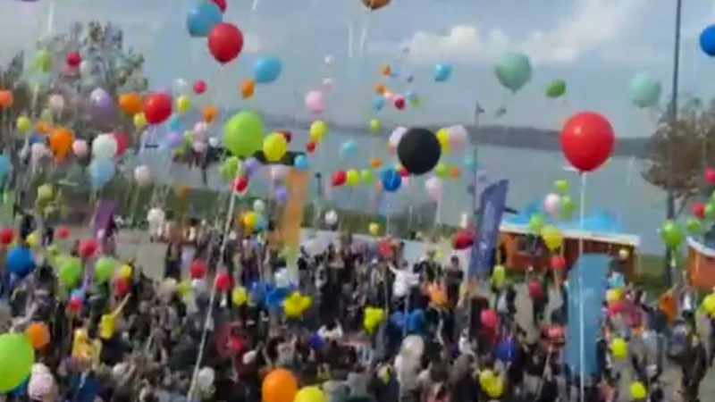 Balonlar lösemiyi yenen Fenerbahçeli Emin için havalandı! Göl kenarında kutlama etkinliği