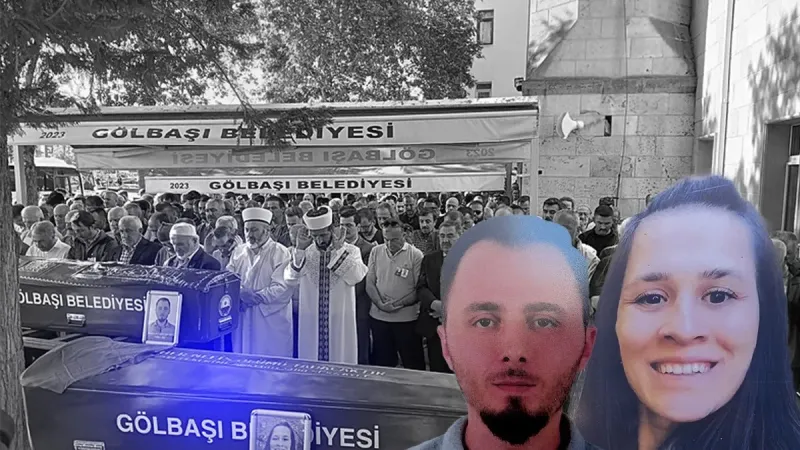 Beton kemer üzerlerine devrilmişti: Talihsiz çift son yolculuğuna uğurlandı!