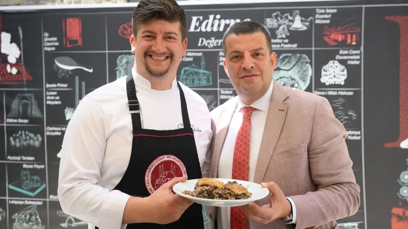 Edirne’de Türk Mutfağı Haftası Etkinliğinde Ciğer Sarma İkram Edildi