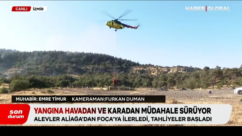 İzmir’deki yangına havadan ve karadan müdahale sürüyor
