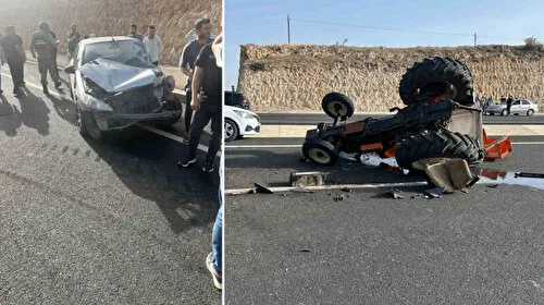 Traktör Otomobili Biçti! Feci Kazada Yaralılar Var!