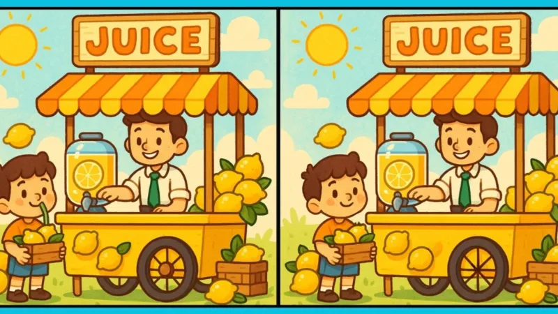 Zeka Testi: Limon Kasaşı Taşıyan Çocuklardaki 3 Farkı Bul!