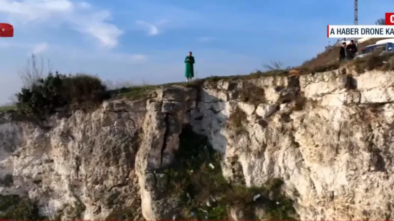 Uçurumun kenarında yaşam! A Haber drone kamerası ile havadan görüntüledi